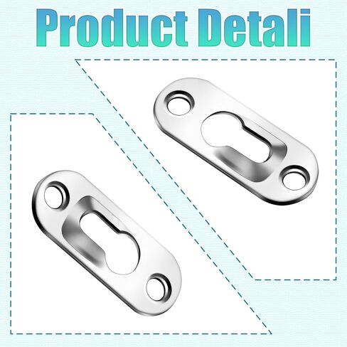 Litoexpe 30 Pcs Single Keyhole Hangers Hanging Plate with 60 Pcs Screws, 43mm x 16mm Metal Keyhole Hanging Fasteners Brackets for Frame Mirror Picture (Black) in Kuwait