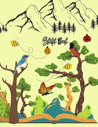 Sketch Book For Kids: A4 size drawing notebook 100 pages of blank white sheets and lined "one by one with a" beautiful cover | Large A4 drawing book for children in Saudi Arabia