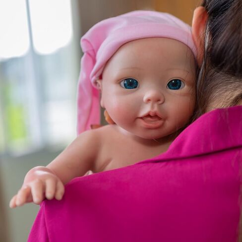 20inch Platinum Liquid Full Silicone Reborn Baby Dolls - 6.9Lbs, Lifelike Soft Silicone Newborn Baby Doll Girl，Not Vinyl Dolls,Weighted Realistic Newborn Silicone Full Body Dolls in Saudi Arabia