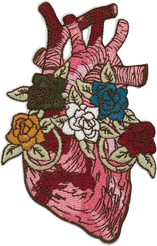 Iron On Patch, Grenade Heart Patch, Funny Cartoon Embroidered Badge Iron/Sew on Applique Repair Patch, DIY Accessories for Clothes Jeans Backpacks Jackets Pants Hats Vest in Kuwait