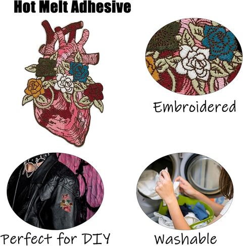 Iron On Patch, Grenade Heart Patch, Funny Cartoon Embroidered Badge Iron/Sew on Applique Repair Patch, DIY Accessories for Clothes Jeans Backpacks Jackets Pants Hats Vest in Kuwait