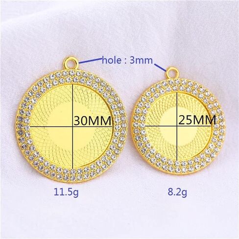 SAUNUCHI 10pcs 25mm 30mm Rhinestone Bezel Pendant Trays Roud Cabochon Necklace Blank Base Settings for Jewelry Making (25mm, black) in Kuwait