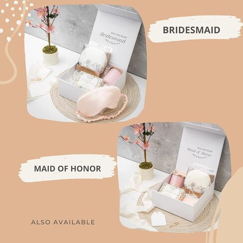 مجموعة صندوق اقتراح Ellen J Creations Matron of Honor لهدايا Matron of Honor مع الملحقات، صندوق اقتراح وصيفة العروس، صندوق Matron of Honor مقاس 8 بوصة × 8 بوصة × 3.5 - الهدايا غير متضمنة in Saudi Arabia