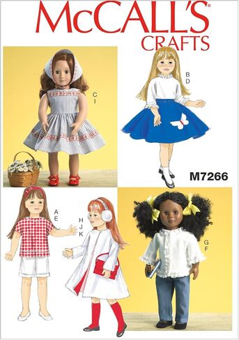 معطف Mccall's Sewing Pattern 46cm Doll Clothes Dress Top Skirt M7266 in Saudi Arabia