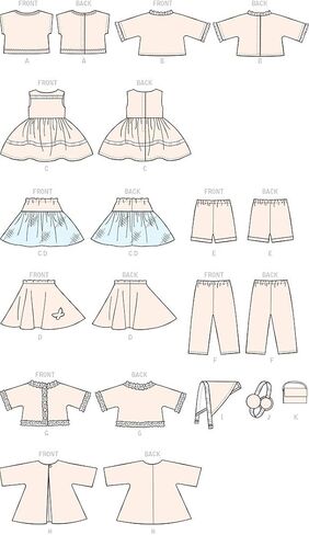 معطف Mccall's Sewing Pattern 46cm Doll Clothes Dress Top Skirt M7266 in Saudi Arabia