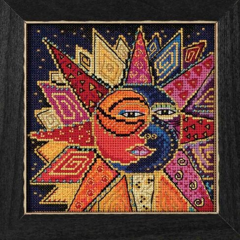 Sun and Moon Dance Beaded Counted Cross Stitch Kit Mill Hill 2018 Laurel Burch Celestial Collection LB141814 in Saudi Arabia