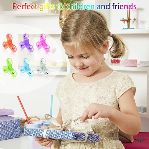 SoulLife 6 Pack Light Up Fidget Spinners Toys, LED Crystal Finger Sensory Toys, ADHD Anxiety Stress Relief Toys, Birthday Return Gifts Classroom Prize Student Gifts Basket Stocking Stuffers in Kuwait