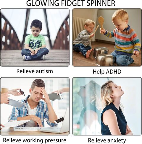 SoulLife 6 Pack Light Up Fidget Spinners Toys, LED Crystal Finger Sensory Toys, ADHD Anxiety Stress Relief Toys, Birthday Return Gifts Classroom Prize Student Gifts Basket Stocking Stuffers in Kuwait