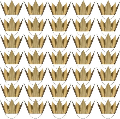 لاومي 36 قطعة من التيجان الصغيرة للاطفال والكبار، تاج ورقي للحفلات باللون الذهبي مع حزام مطاطي لعيد الميلاد وحفلات استقبال المولود وديكورات الحفلات بطابع الاميرة الملك in Kuwait