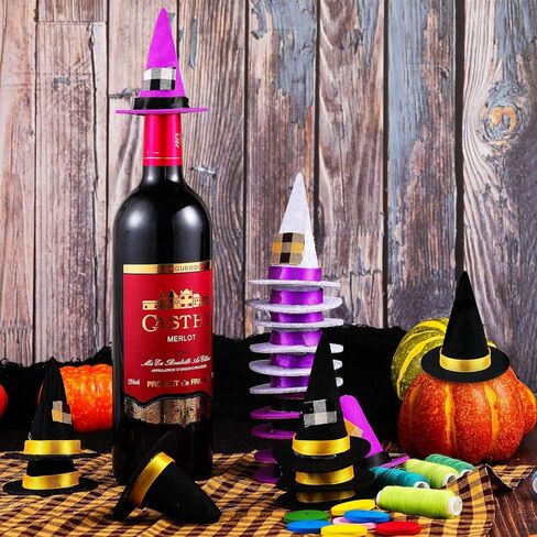 جيوجا 18 قطعة من قبعات الهالوين الصغيرة للحفلات وزجاجات المشروبات مع شريط لتزيين طاولة الحفلات in Kuwait