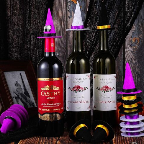 جيوجا 18 قطعة من قبعات الهالوين الصغيرة للحفلات وزجاجات المشروبات مع شريط لتزيين طاولة الحفلات in Kuwait