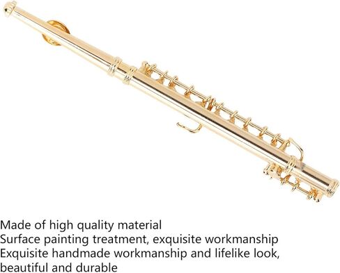 GLOGLOW Miniature Flute، نموذج دمية مصغرة نموذج هدايا موسيقية ديكور المنزل الحلي 11 سم فلوت ذهبي صغير مع حامل وحقيبة آلة موسيقية صغيرة نحاسية in Saudi Arabia