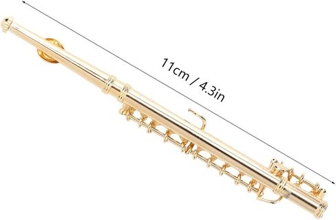 GLOGLOW Miniature Flute، نموذج دمية مصغرة نموذج هدايا موسيقية ديكور المنزل الحلي 11 سم فلوت ذهبي صغير مع حامل وحقيبة آلة موسيقية صغيرة نحاسية in Saudi Arabia