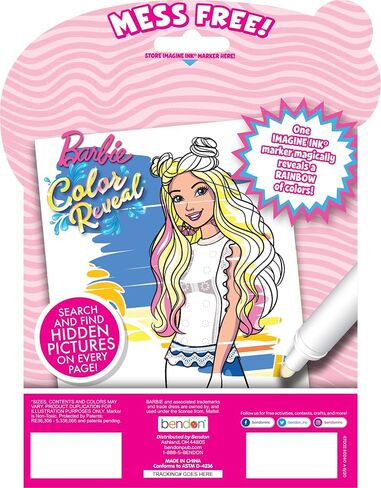Bendon Barbie Mattel 20-Page Imagine Ink Magic Pictures with 1 Mess Free Marker 47002 in Saudi Arabia