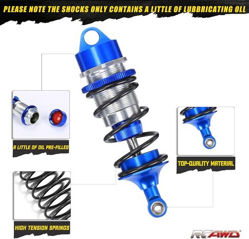 ممتص الصدمات RCAWD لـ ARRMA 1/7 6S BLX Felony، 1/7 مخالفة 6S BLX، ترقيات باش لسرعة الأسطوانة غير المحدودة، مخمد الصدمات الأمامية الخلفية RC 77 مم 87 مم أجزاء القفز القابلة للتعديل # ARA330627، ARA330628 أحمر in Kuwait
