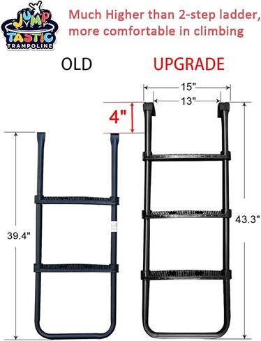 سلم ترامبولين من جامبتاستيك، سلم ترامبولين شامل من 3 درجات مقاوم للانزلاق واسع سهل التجميع in Kuwait