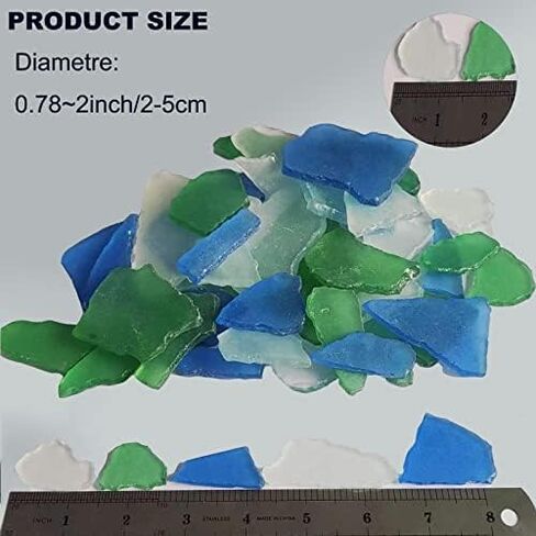 زجاج البحر Deitras، زجاج البحر المتجمد المسطح 12oz للحرف اليدوية، ديكور زجاج البحر السائب 0.78-2 بوصة، قطع الزجاج البحري للشاطئ وحفلات الزفاف وديكور حوض السمك المنزلي فن DIY (الأزرق والأبيض والأخضر) in Saudi Arabia