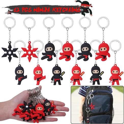 KELENO 48 Ninja Party Favors Karate Birthday Party Supplies Ninja Gift Bag Slap Bracelet Sticker Keychain Toy Gifts Samurai Goodie Bag Stuffers Pinata Boys Ninja Party Decorations Classroom Prize in Kuwait