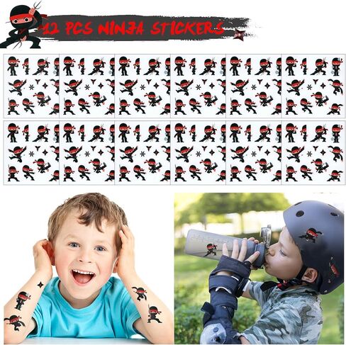 KELENO 48 Ninja Party Favors Karate Birthday Party Supplies Ninja Gift Bag Slap Bracelet Sticker Keychain Toy Gifts Samurai Goodie Bag Stuffers Pinata Boys Ninja Party Decorations Classroom Prize in Kuwait