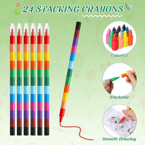 Teling 24 قطعة من أقلام التلوين مع 24 قطعة من كتب تلوين حيوانات سفاري الغابة وكتب الأنشطة الصغيرة لحيوانات الغابة وحقائب هدايا أعياد الميلاد وحشو الهدايا ومستلزمات الحفلات في الفصول الدراسية in Saudi Arabia