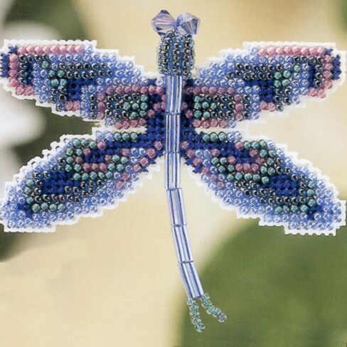 Sapphire Dragonfly Beaded Counted Cross Stitch Ornament Kit Mill Hill 2000 Spring Bouquet MHDF1 in Saudi Arabia