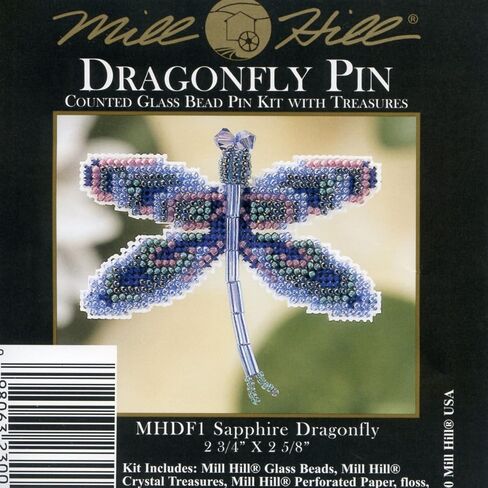 Sapphire Dragonfly Beaded Counted Cross Stitch Ornament Kit Mill Hill 2000 Spring Bouquet MHDF1 in Saudi Arabia