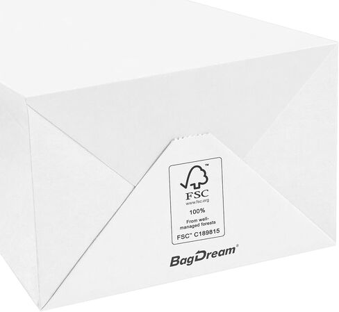 BagDream 150 حزمة أكياس الهدايا الصغيرة السائبة 5.25x3.75x8 بوصة أكياس الهدايا الورقية الطبيعية مع مقابض التسوق البضائع التجزئة الأعمال بالجملة عيد ميلاد تفضل أكياس أكياس الورق البني in Kuwait