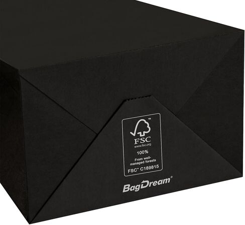 BagDream 150 حزمة أكياس الهدايا الصغيرة السائبة 5.25x3.75x8 بوصة أكياس الهدايا الورقية الطبيعية مع مقابض التسوق البضائع التجزئة الأعمال بالجملة عيد ميلاد تفضل أكياس أكياس الورق البني in Kuwait