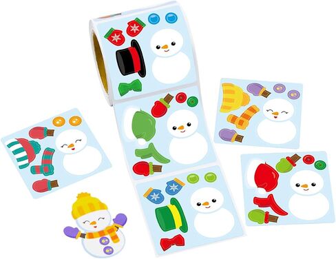 Snowman Stickers Scene Roll Perforation Line Design for Kids Christmas Party Favor Holiday Craft Kit 200Pcs in Saudi Arabia