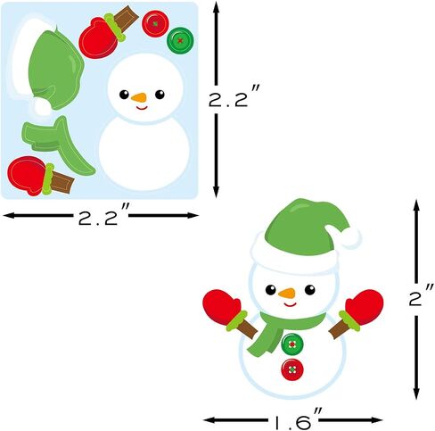 Snowman Stickers Scene Roll Perforation Line Design for Kids Christmas Party Favor Holiday Craft Kit 200Pcs in Saudi Arabia