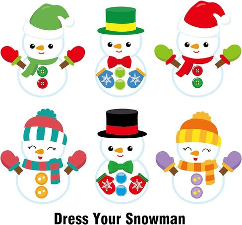 Snowman Stickers Scene Roll Perforation Line Design for Kids Christmas Party Favor Holiday Craft Kit 200Pcs in Saudi Arabia
