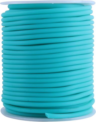 KONMAY 55 Yards 2.0mm Barber Cord for Knitting, 1 Roll Aqua Hollow Pipe Tubing Rubber Cord with 1.0mm Hole for Holding Stitches,Jewellery Making and Crafting in Saudi Arabia