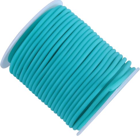 KONMAY 55 Yards 2.0mm Barber Cord for Knitting, 1 Roll Aqua Hollow Pipe Tubing Rubber Cord with 1.0mm Hole for Holding Stitches,Jewellery Making and Crafting in Saudi Arabia