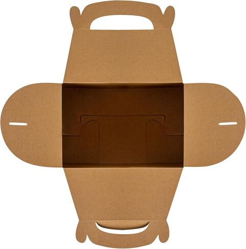 Bio Tek 10 x 7 x 8 Inch Gable Boxes For Party Favors, 25 Durable Barn Boxes - With Built-In Handle, Greaseproof, Kraft Paper Gable Boxes, For Birthday Parties And Weddings - Restaurantware in Saudi Arabia