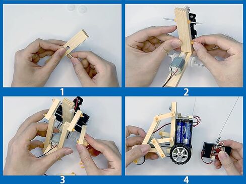 مجموعة بناء لعلوم الدوائر الإلكترونية الإلكترونية الخشبية تعمل بالطاقة الشمسية واللاسلكي من بيكا تويز - طاقة مزدوجة للمحرك الكهربائي - تجربة DIY للأطفال والمراهقين والبالغين in Kuwait