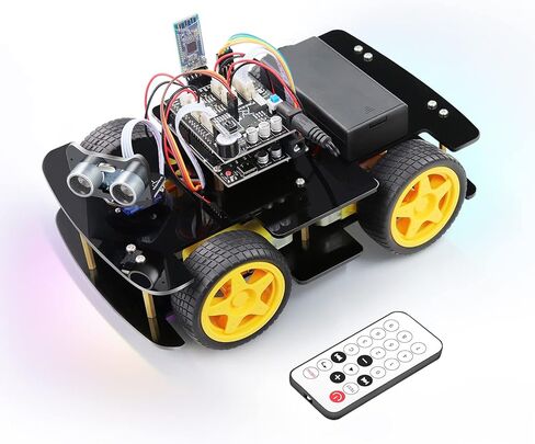 Freenove 4WD Car Kit with Remote (Compatible with Arduino IDE), Line Tracking, Obstacle Avoidance, Ultrasonic Sensor, Wireless Control Motor Servo in Saudi Arabia