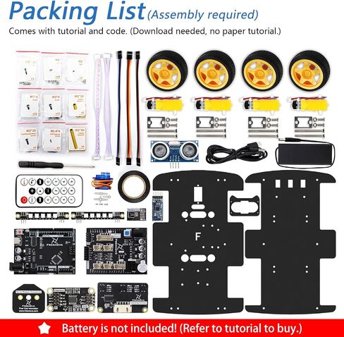 Freenove 4WD Car Kit with Remote (Compatible with Arduino IDE), Line Tracking, Obstacle Avoidance, Ultrasonic Sensor, Wireless Control Motor Servo in Saudi Arabia