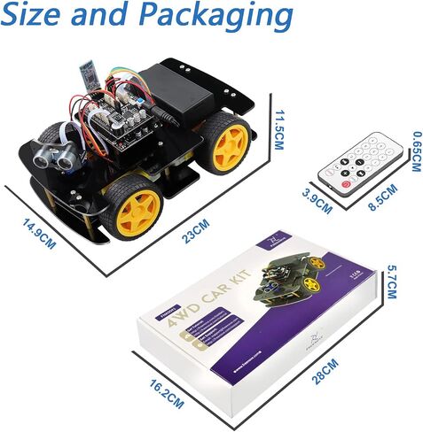 Freenove 4WD Car Kit with Remote (Compatible with Arduino IDE), Line Tracking, Obstacle Avoidance, Ultrasonic Sensor, Wireless Control Motor Servo in Saudi Arabia