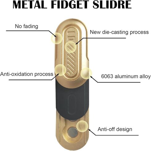 FSFHSJ Mini Adults Fidget Toy , Magnetic Metal Fidget Slider, Three Floors EDC ,Fidget Toys Adults for Stress and Anxiety Relief，CNC Processing Aluminum Alloy Metal Fidget Toy (Gold) in Kuwait