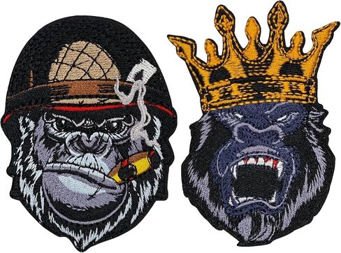 رقع غوريلا غاضبة تثبت بالكي من بوهاقا - رقع حيوانات رائعة لحقائب الظهر - يمكن كيها / خياطتها in Kuwait