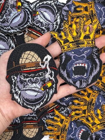 رقع غوريلا غاضبة تثبت بالكي من بوهاقا - رقع حيوانات رائعة لحقائب الظهر - يمكن كيها / خياطتها in Kuwait