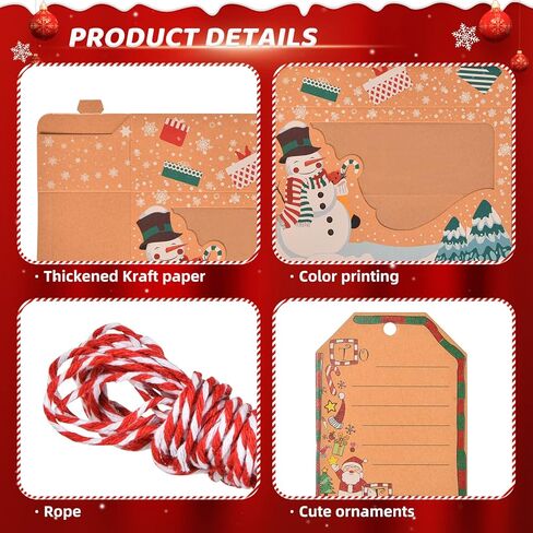 qonmpcvu 9 عبوات كبيرة من علب هدايا عيد الميلاد أو الحلوى، وصناديق حلوى مخبوزات الطعام لتقديم الهدايا، وحاويات تغليف المعجنات، ومفضلات الحفلات، وصناديق هدايا كرافت مع أشرطة وبطاقات هدايا ذاتية الصنع in Kuwait