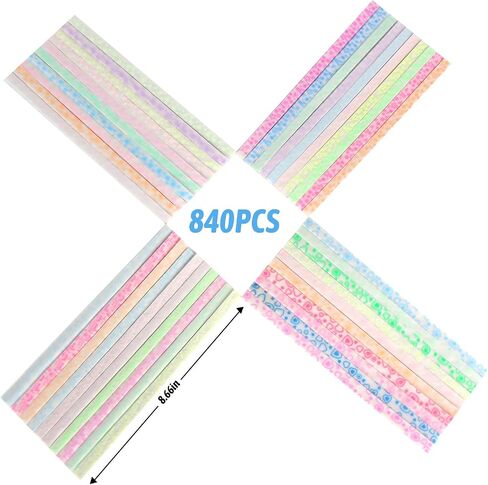 CCINEE 840 Sheet Luminous Origami Star Paper Strips, Glow in the Dark DIY Handmade Crafts Origami Lucky Star Paper, 4 Styles 40 Colors in Saudi Arabia