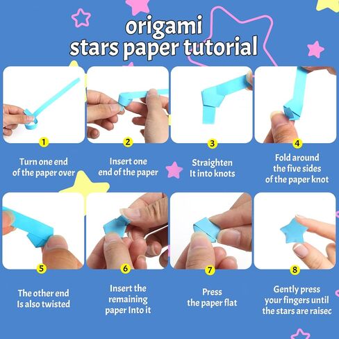 CCINEE 840 Sheet Luminous Origami Star Paper Strips, Glow in the Dark DIY Handmade Crafts Origami Lucky Star Paper, 4 Styles 40 Colors in Saudi Arabia