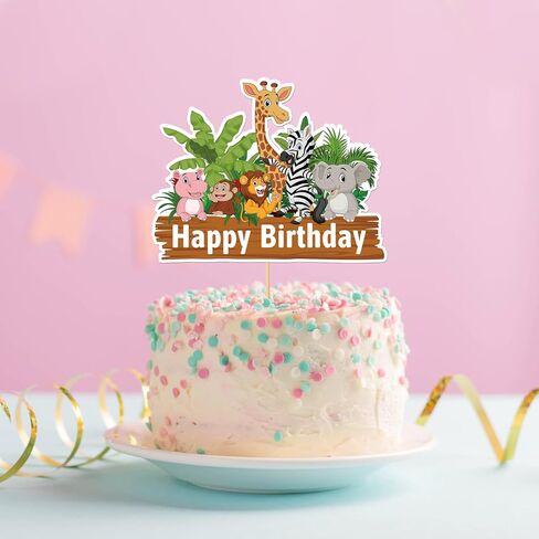 غلاف كعكة عيد ميلاد سعيد من إمبهر، غلاف كعكة على شكل حيوان للأطفال، لوازم تزيين لمستلزمات حفلات أعياد الميلاد وحفلات الذكرى السنوية in Kuwait