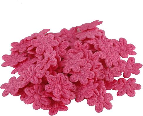 100pcs Artificial Flowers Felt Cloth Five-PetalFlower Embossing Fake Flower for Wedding Home Decor DIY Scrapbooking Wreath Lore (Blue) in Kuwait
