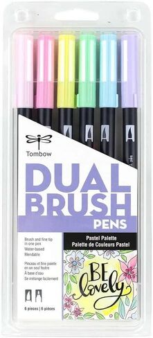 Tombow 56211 Dual Brush Pen Art Markers, Tropical, 6-Pack. Blendable, Brush and Fine Tip Markers in Saudi Arabia