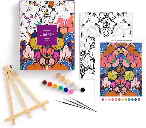 Galison Liberty Glastonbury – DIY Paint by Number Kit with Stunning Floral Foliage Design for Beginners and Experts Includes Easel Paint and Brushes in Saudi Arabia