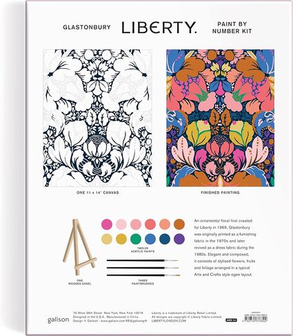 Galison Liberty Glastonbury – DIY Paint by Number Kit with Stunning Floral Foliage Design for Beginners and Experts Includes Easel Paint and Brushes in Saudi Arabia