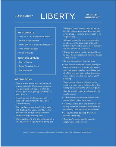 Galison Liberty Glastonbury – DIY Paint by Number Kit with Stunning Floral Foliage Design for Beginners and Experts Includes Easel Paint and Brushes in Saudi Arabia